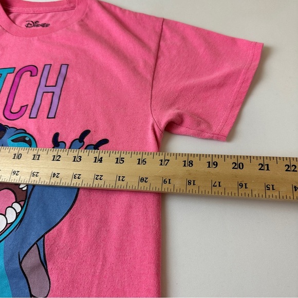 Disney Stitch Shirt Womens Small Pink Lilo & Stitch Graphic Tee Movie Cartoon - Picture 7 of 8
